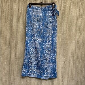 Rachel Zoe wrap Blue and White Patterned Skirt